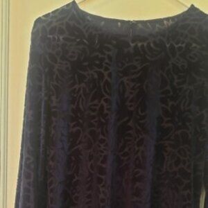 Midnight blue velvet burnout top